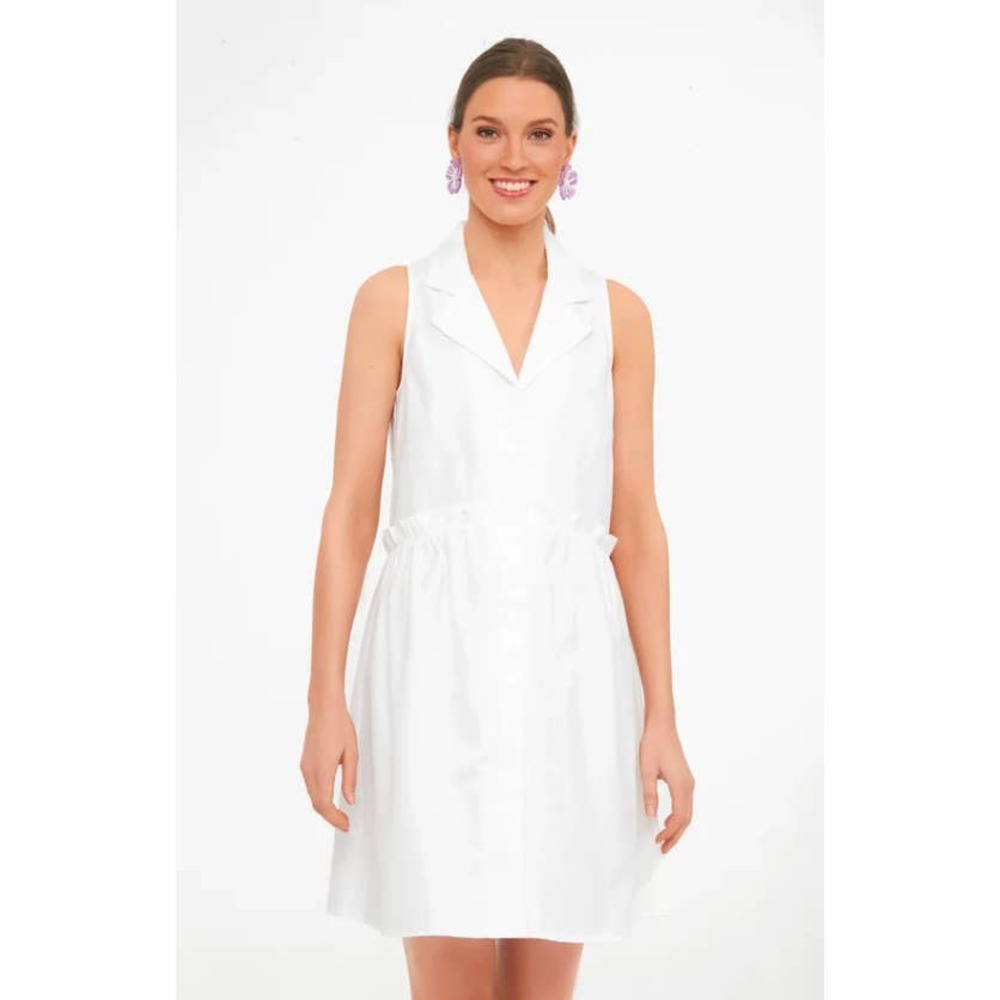 Tuckernuck Oxford White Sleeveless Royal Shirt Dress Womens XXS